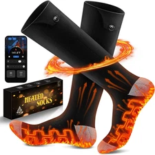 Heated Socks APP Control for Men Women, 6000Mah*2 Battery Heated Socks, Electric