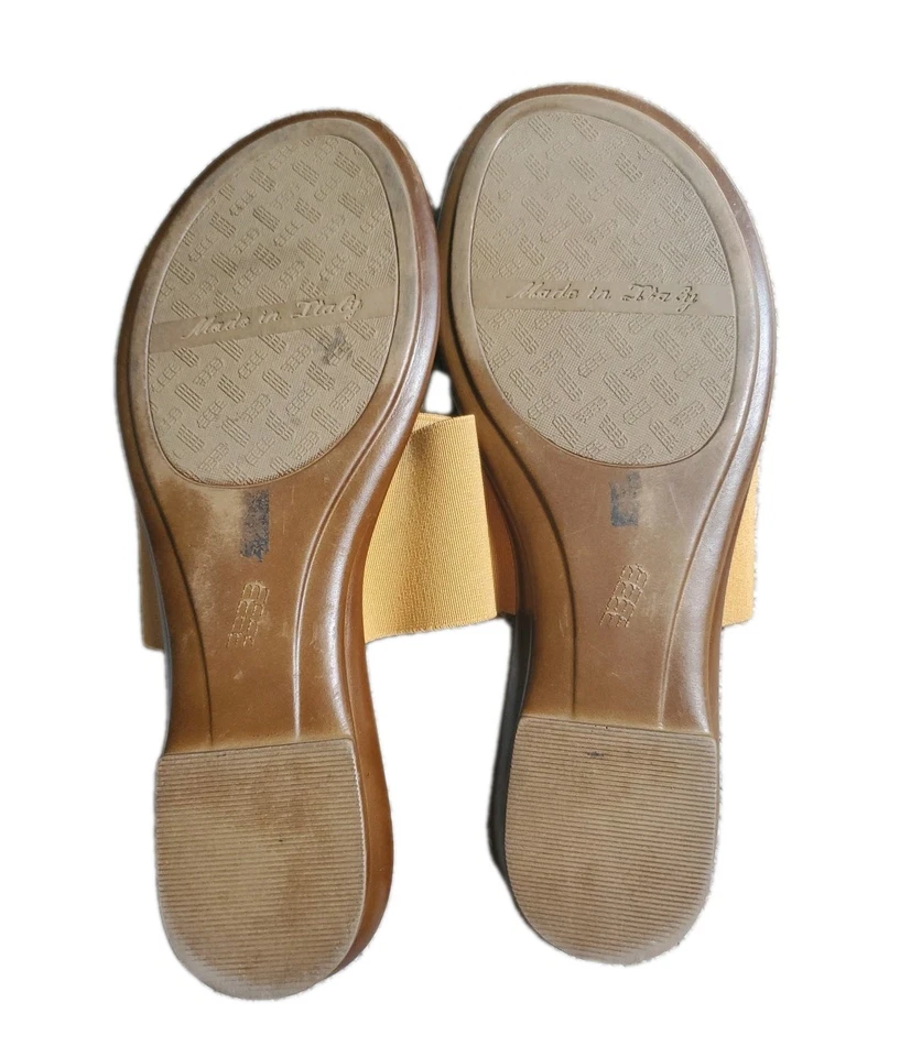 Novas Sandálias Femininas de Sapatos Italianos Marrom Dourado Tamanho 9 - Imagem 4 de 4