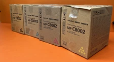 New Ricoh MP C8002 Genuine OEM Toner Set 842083 842086 842085 842084 C6502 C8002