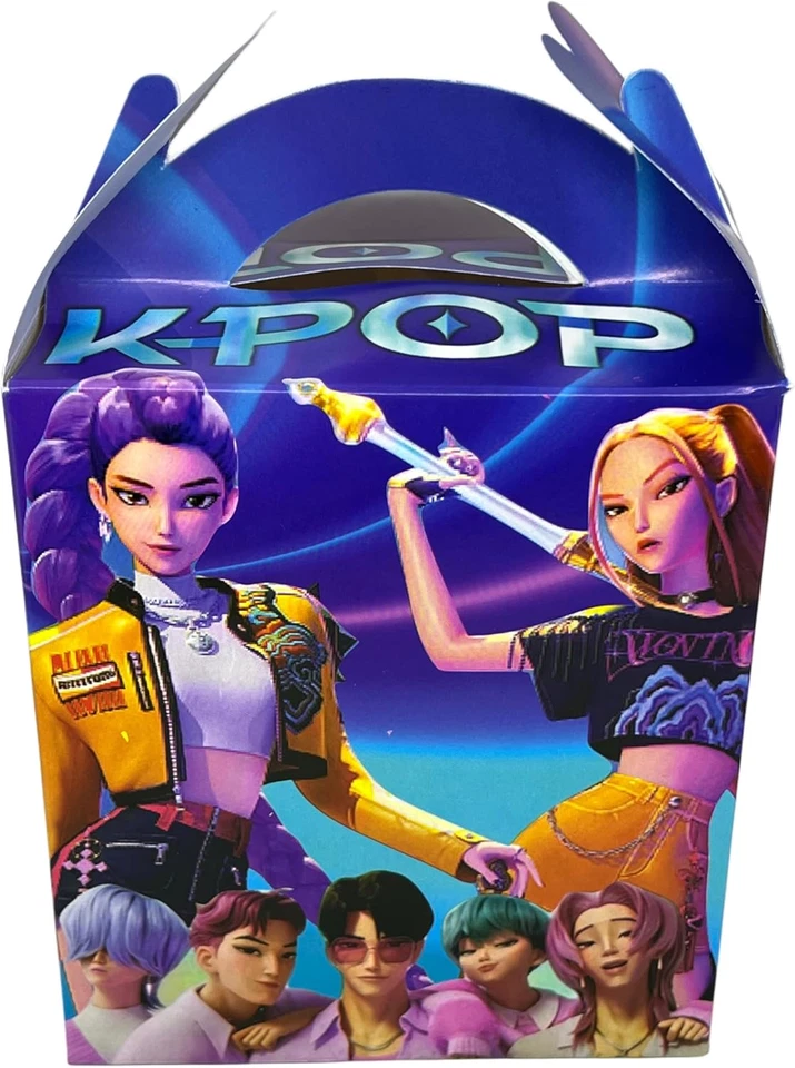 K-POP Cazadores de Demonios Cajas de Favoritos de Fiesta, Diseño Animado, Tema Púrpura y Azul, 1 Foto 4 de 4