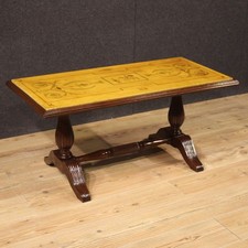 Tavolino legno piano marmo mobile stile antico salotto tavolo basso XX secolo