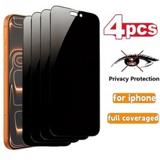 4xFor Apple iPhone 17 16 15 Pro Max Privacy Tempered Glass Screen Protector