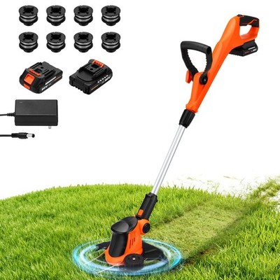 Cortador De Cesped Inalambrico De 20V Con Dos Baterias Para Jardin Lujo