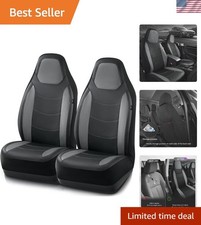 Universal Fit Leather Car Seat Covers - Elegant Gray High Back Protection Duo