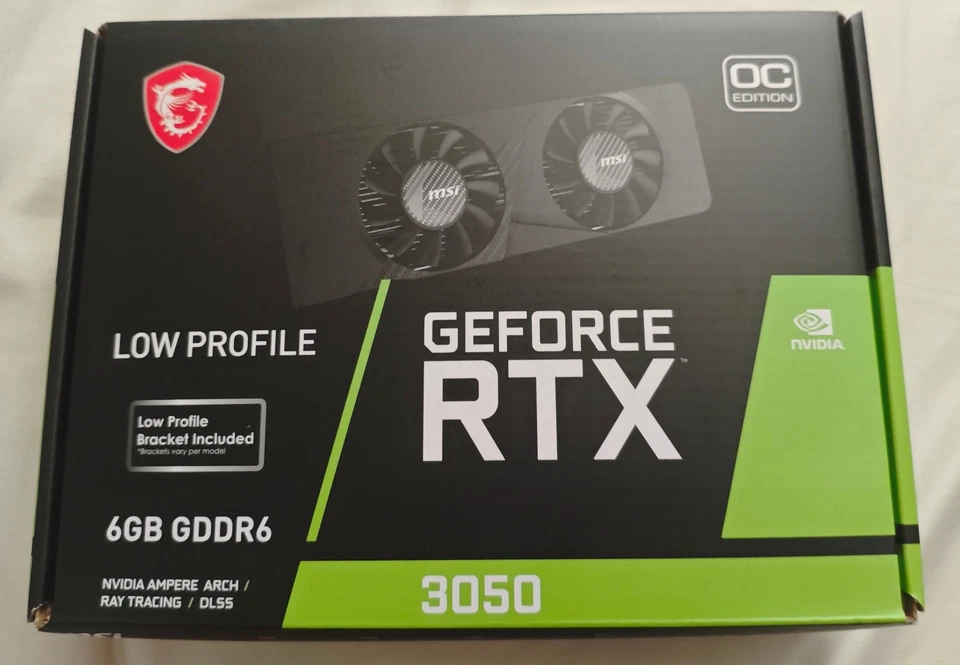 MSI GeForce RTX 3050 Low Profile 6GB GDDR6 PCI Express 4.0 x8 ATX Graphics Card - Image 2 of 4