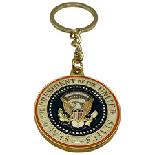 4.5  President Seal Metal Keychain Washington DC United States Gold Silver