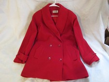 Vintage Womens Hip Length "Herman Kay" Red Wool Blend Coat - EXC Cond