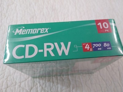 Memorex CD-RW 10 Pk Rewritable Compact Discs,700MB 80 MIN (Sealed)