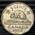 1950 Canada 5 Cents Last Year Issue 5 Cents Dodecagonal Coin Avg Circ  — photo 1