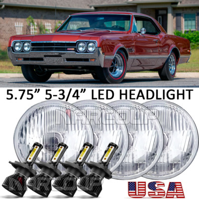 4PCS 5 3/4'' 5.75 Projector LED Headlights Sealed Beam HI/LO Head Lamp Bulbs