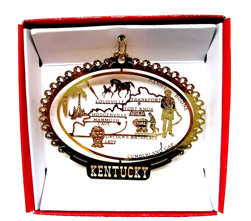 Kentucky State Ornament Messing beliebte Städte ikonische Wahrzeichen Louisville Pferde - Bild 1 von 7