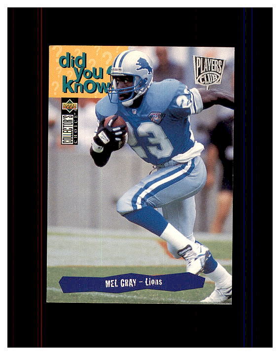 1995 Collector's Choice Player's Club Lions Football Card #44 Mel Gray