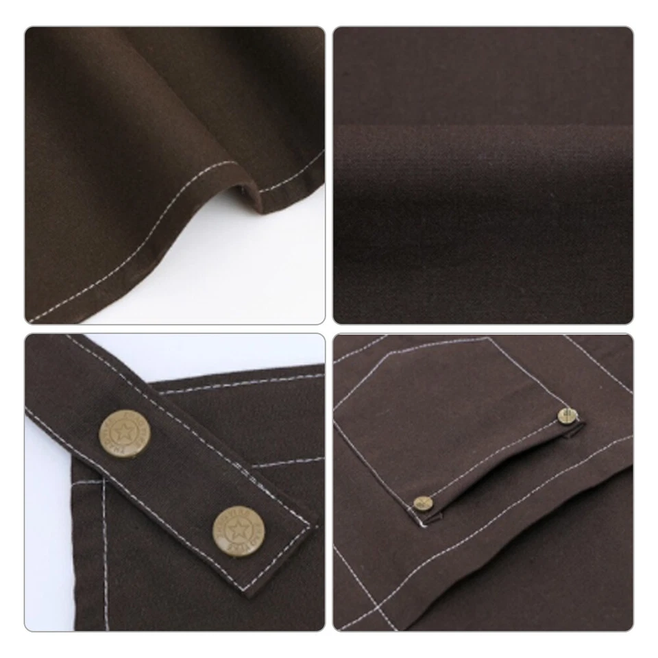 Canvas Apron Cooking Kitchen Aprons,Women and Men Chef Apron with 2 Pockets USA - Image 4 of 4