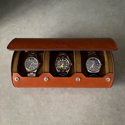 Luxury Watch Rolls - Leather 3 Watch Roll - Watch Case - Watch Storage - Rolex