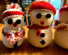 4 Handmade Crochet Snowman Crochet Over Styrofoam  — photo 3