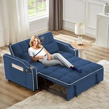 Convertible Comfy Sleeper Sofa 3-in-1 Pull Out Bed Sofa Loveseat Couch