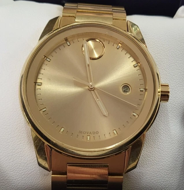 Movado Bold Gold Tone男士腕表01.1.34 6615带盒链式手链 — 第 2/4 张图片