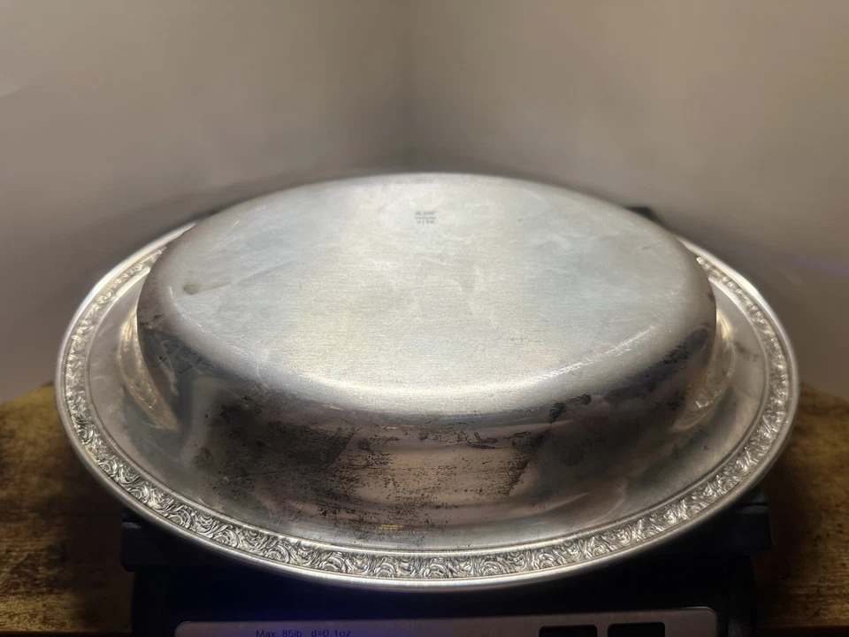 Vintage Alvin Large Dish Sterling Stamped 925 Silver 278 Grams  - Image 4 of 4