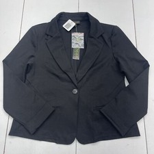 Kay Unger New York Black Single Button Blazer Women s Medium New