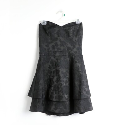 Joie NWT Cecilia Caviar jacquard mini strapless dress black floral print  holiday | eBay