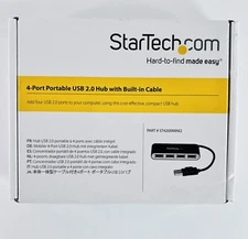 StarTech 4 Port Portable USB 2.0 Hub with Built-in Cable