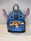 DISNEY STITCH MINI BLUE BACKPACK HOLDING SLICE OF PIZZA