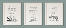SET OF 3 Winnie the Pooh quote prints, A4, Black & White Monochrome, Unframed