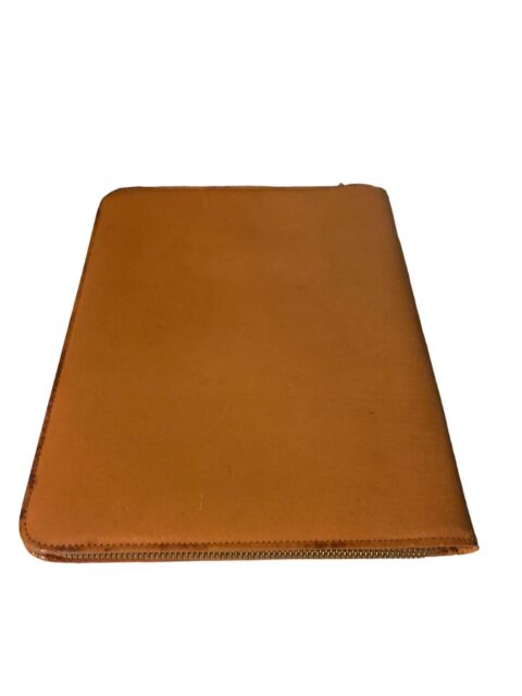 luxury glazed hide. Vintage Organiser. Brown Pig Skin Leather.