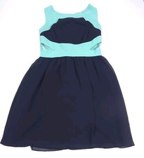 Sweet Storm Sleeveless Navy And Teal Dress Women's Size Small