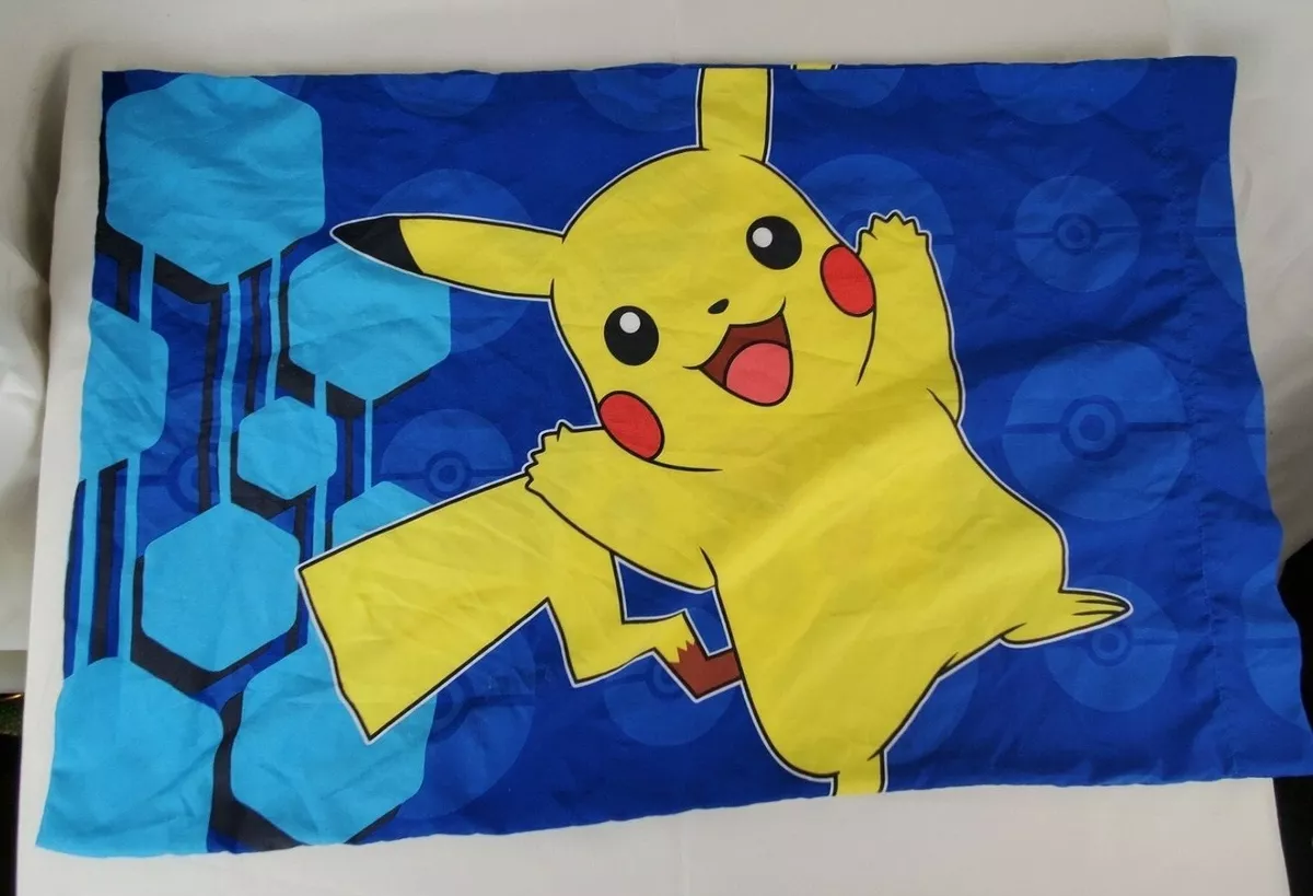 Pokemon Pikachu Pillow Case 2017 Northwest Co. Excellent Condition 30 x 19  1/2