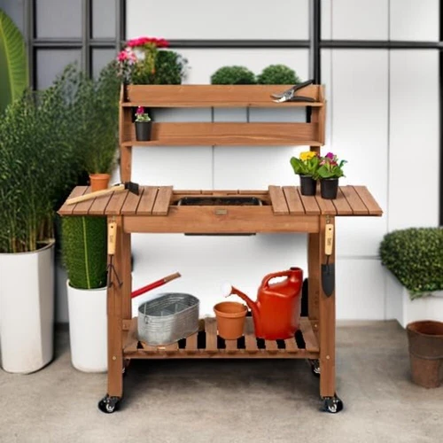 Best Choice Products Mobile Garden Potting Bench - Thumbnail 3