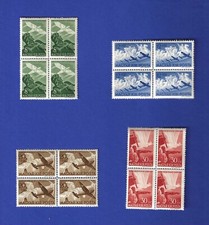 WKII Ungarn 1942 ,  Nr.  687-690 ,  komplett einwandfrei in Viererblocks  **  !!