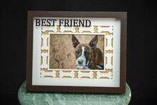 Dog picture frame "Best Friend" 4x6 size wooden