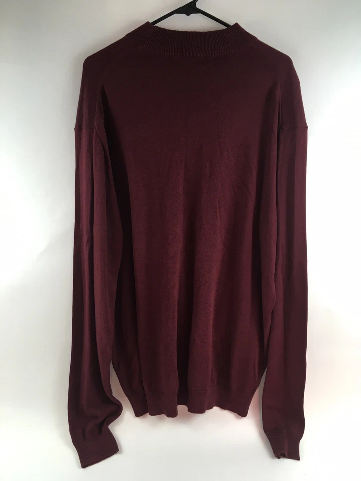 DAMON 毛衣男式 XLT 栗色圆领长袖套衫罗纹边 — 第 3/4 张图片