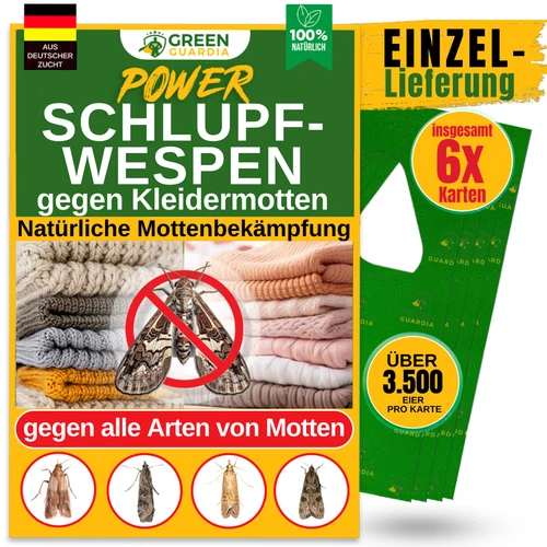 Schlupfwespen gegen Kleidermotten 6Karten x 1 Lieferung,GREEN GUARDIA,Biologisch