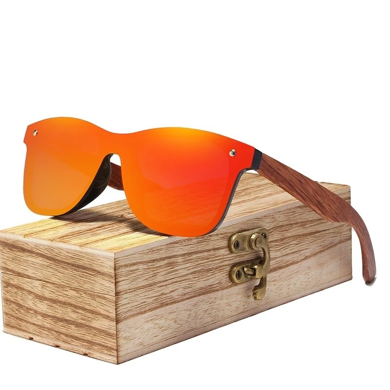 Lunettes de soleil homme femme monture bois verres polaris s UV
