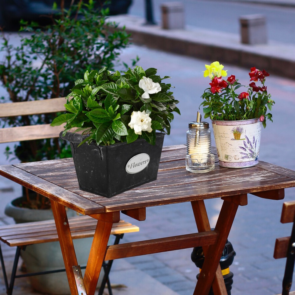 Decorative Planter House Plants Iron Bucket Planter Retro Tin Flower