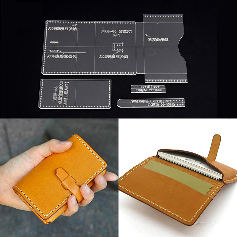 Acrylic Leathercraft Template Pattern For Business Card Holder Bag Handmade  DIY