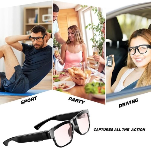 Camera Glasses Smart Video Glasses with Camera Wearable Sports Eye Glasses - Afbeelding 6 van 6