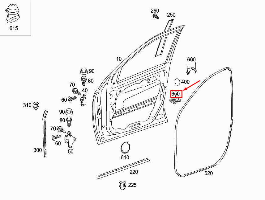 Neu MERCEDES-BENZ R W251 Türabdeckung vorne rechts A1697231408 Original