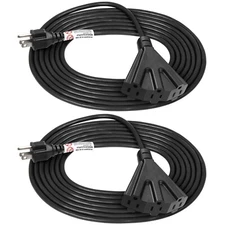 DEWENWILS 2 Pack Outdoor Extension Cord Multiple Outlet  15 FT 16/3 SJTW