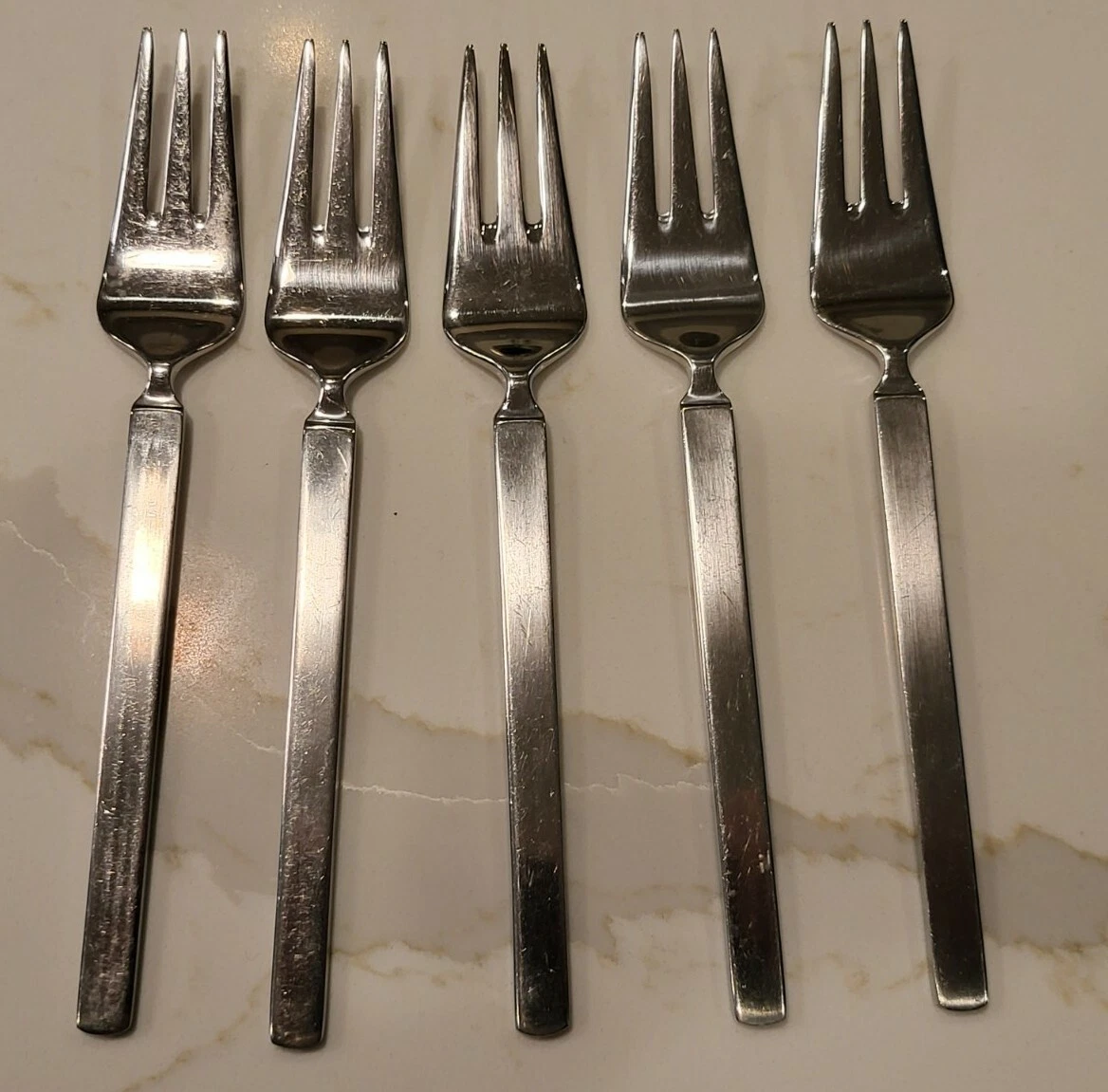 Vintage/MCM Dry by Alessi Stainless Pastry Dessert Forks x 5 Achille Castiglioni