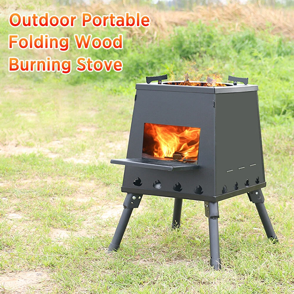 Folding Portable Wood Burning Stove with Retractable Legs fr Camping Hiking  Y3Q0 | eBay