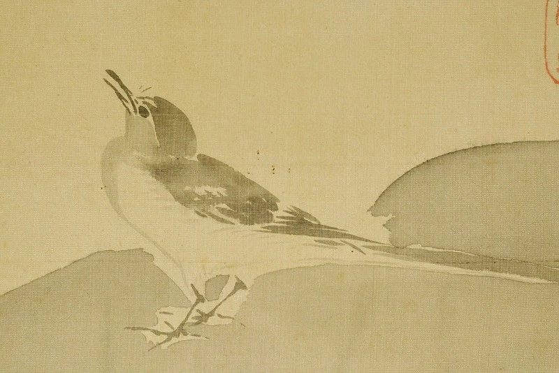 PINTURA JAPONESA ROLLO COLGANTE 66.9" Loto Antiguo Pájaro BELLAS ARTES Japón b175 Foto 2 de 4