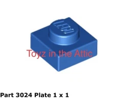 Lego 2x 3024 Blue Plate 1 x 1 10497