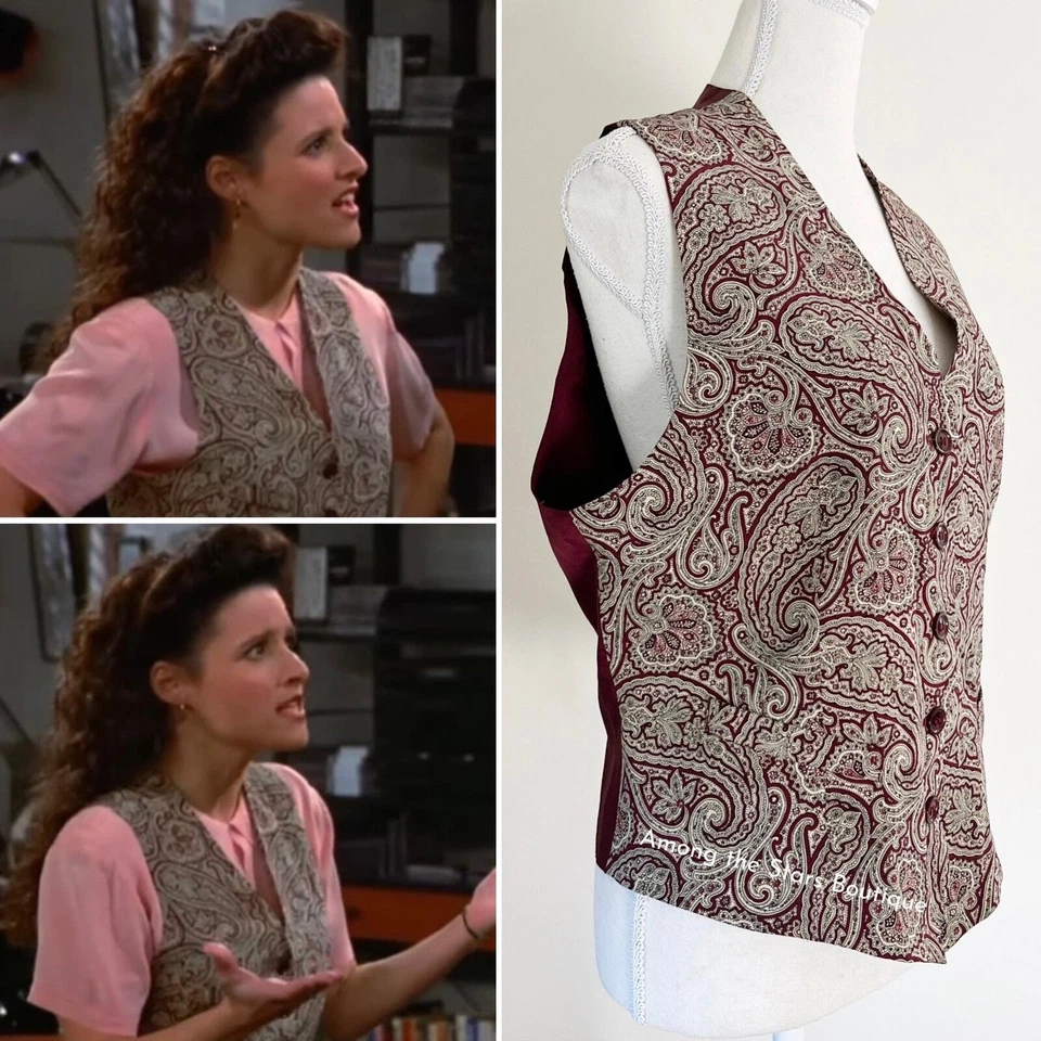 Extremely Rare 90s Paisley Vest Alt. ASO Elaine from Seinfeld - Image 4 of 4