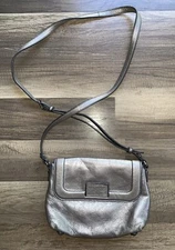 Marc Jacobs Leather Standard Supply Workwear Metallic Silver Crossbody Bag