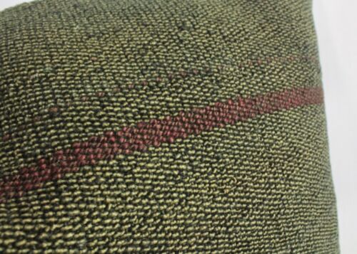 Decorative Turkish Kilim Lumbar Pillow Cover 16x23 Brown Red Kilim Sofa Cushion - Picture 8 of 9