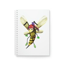 Spiral Notebook featuring Mina the wasp from the Mucky Marsh