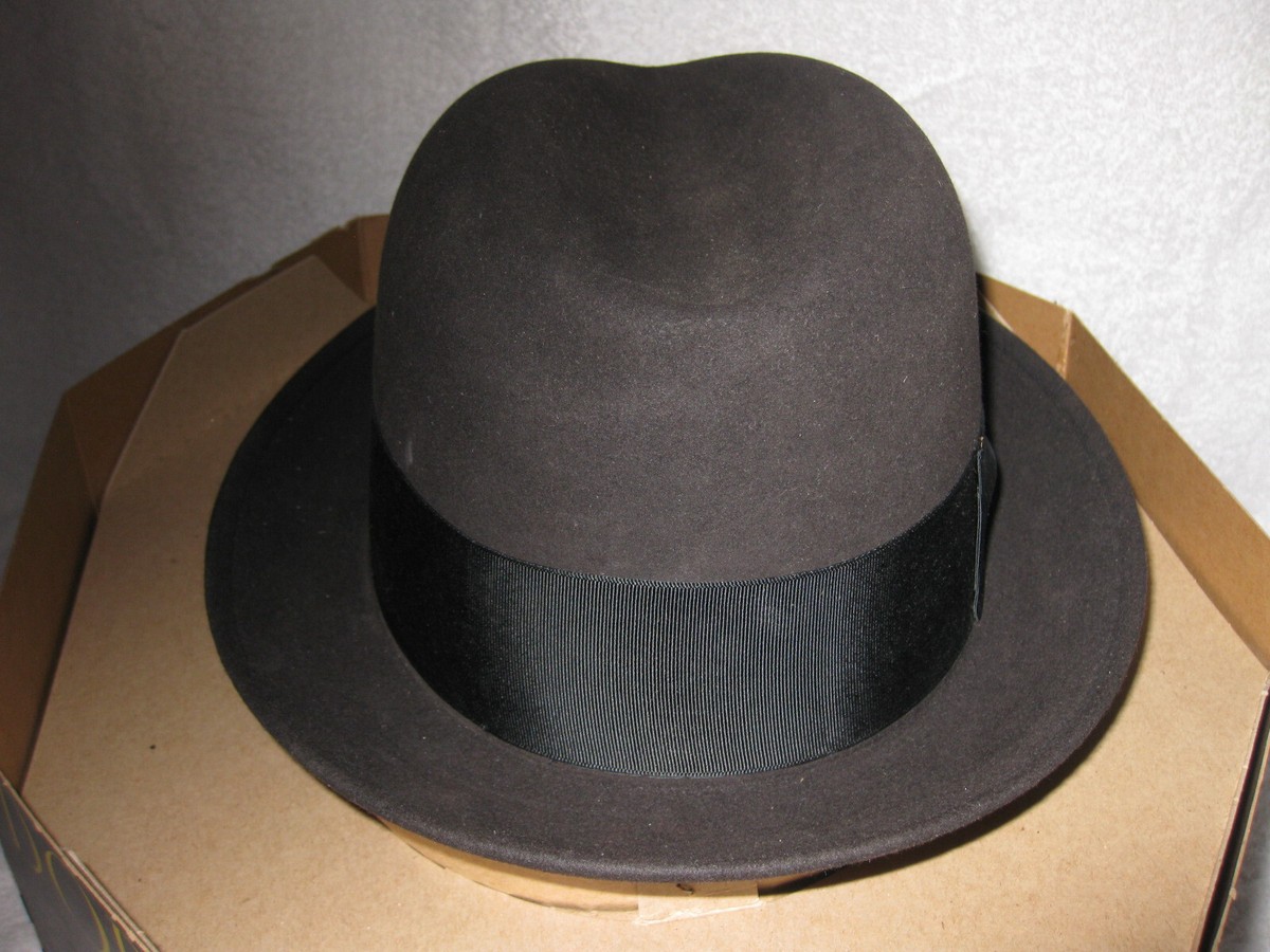 DOBBS FIFTH AVENUE MEN'S BOWLER HAT & BOX, VINTAGE, SIZE 7